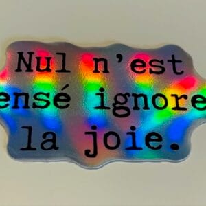 Sticker - Nul n'est censé ignorer la joie